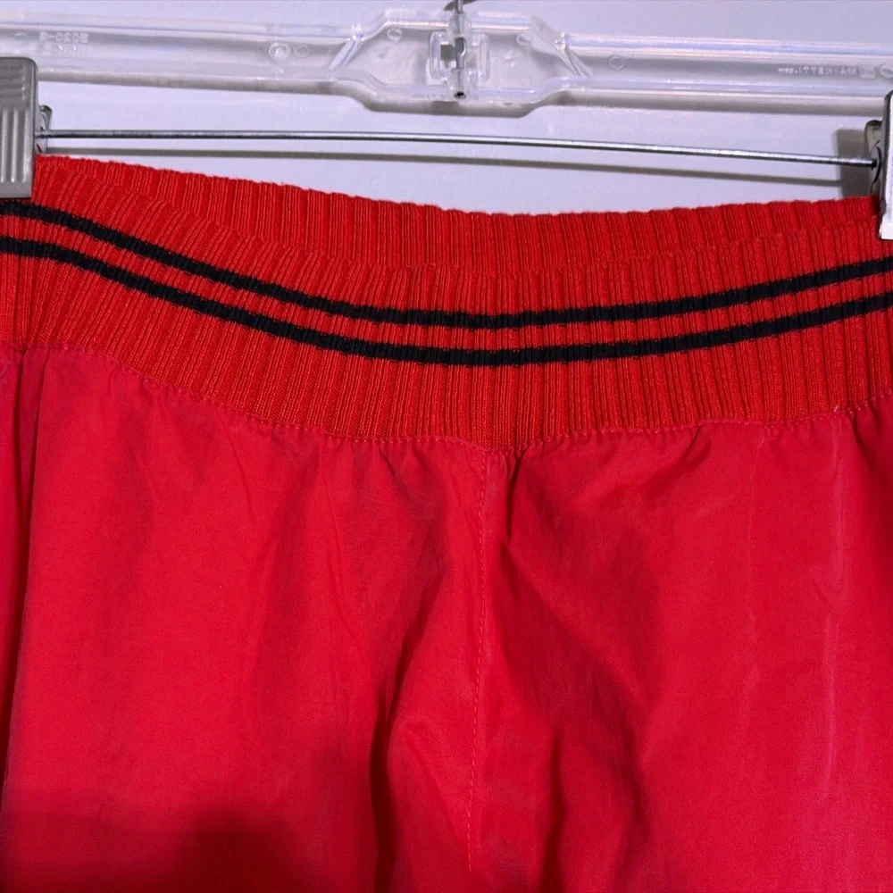 Vintage Red Sports Pants 90s Nylon Joggers Elastic Ankles Streetwear - Picture 3 of 6
